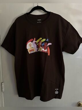 RSQ x Society6 Women Art Graphic Tee Brown Cotton Unisex Size Medium